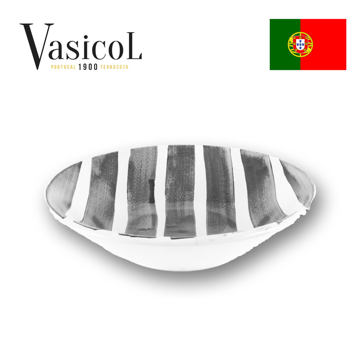 MARIA スーププレート ラージストライプ 皿 食器 ポルトガル製 テラコッタ 陶器