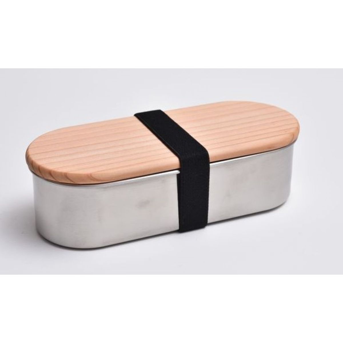 HANAKO 木蓋つきフードボックスステンレス小判型 日本製