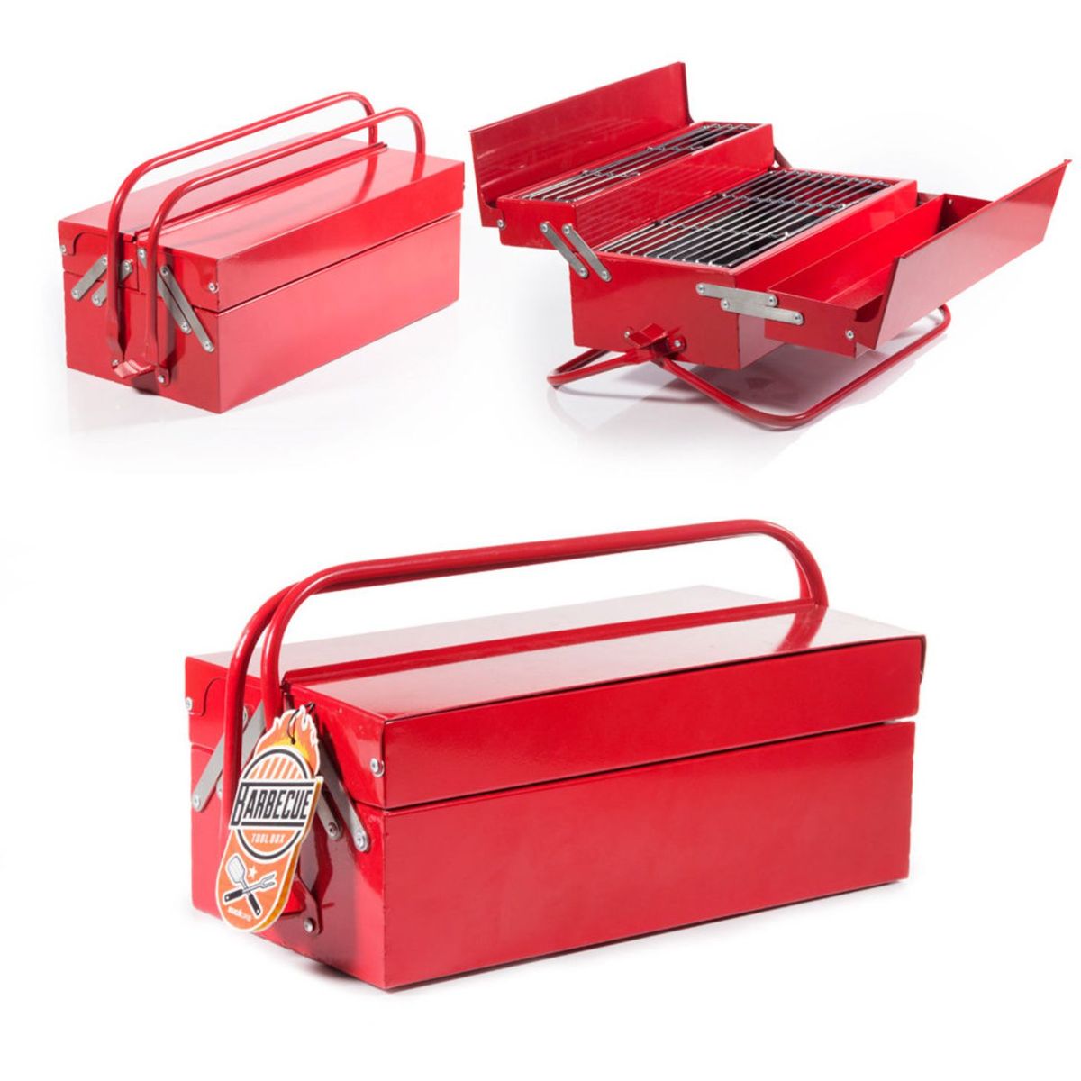 ＢＢＱ ツール ボックス 20×22×40.5cm スチール製 工具箱 収納 小物入れ レトロ おしゃれ ギフト プレゼント　5060043065423