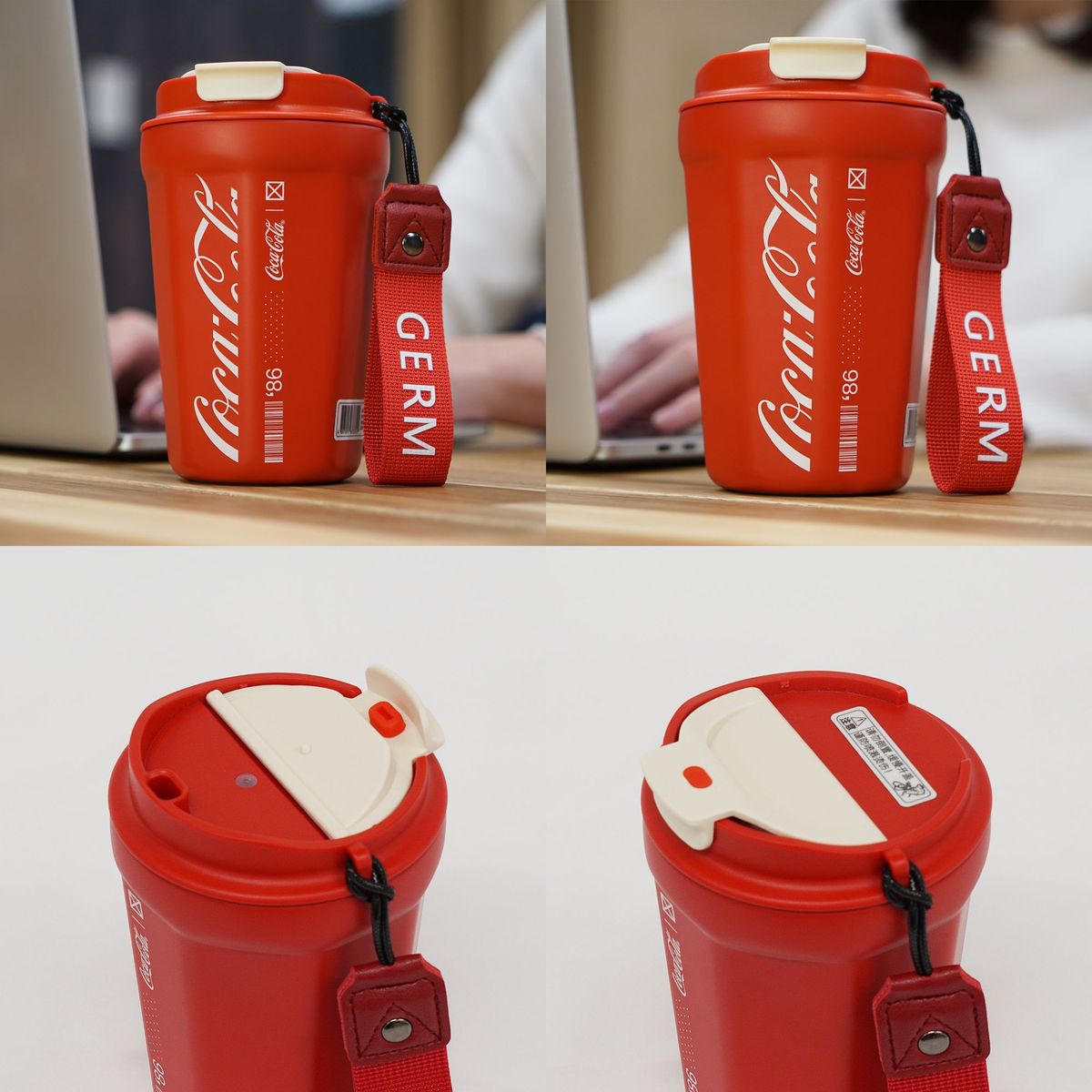 コカ・コーラ コラボ コーヒー タンブラー 390ml レッド ストロー付き ステンレス 保温 保冷 持ち運び 水筒 ボトル　GM119B30739