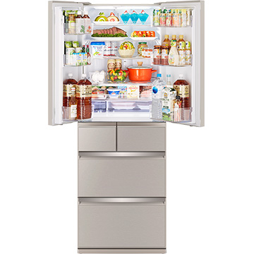 WXシリーズ 6ドア冷蔵庫517L クリスタルホワイト（フレンチドア）【大型商品（設置工事可）】