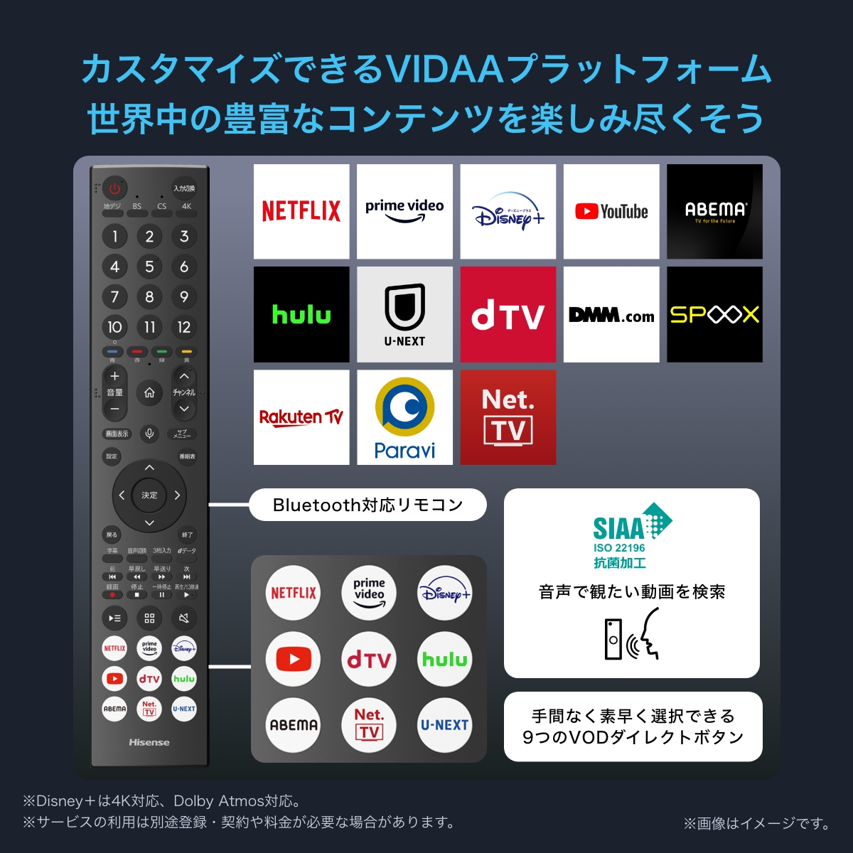 U7H 75V型４K液晶スマートテレビ 倍速対応/ADSパネル/YouTube/ネットフリックス/ Wi-Fi内蔵/HDMI2.1/外付けHDD録画【大型商品（設置工事可）】