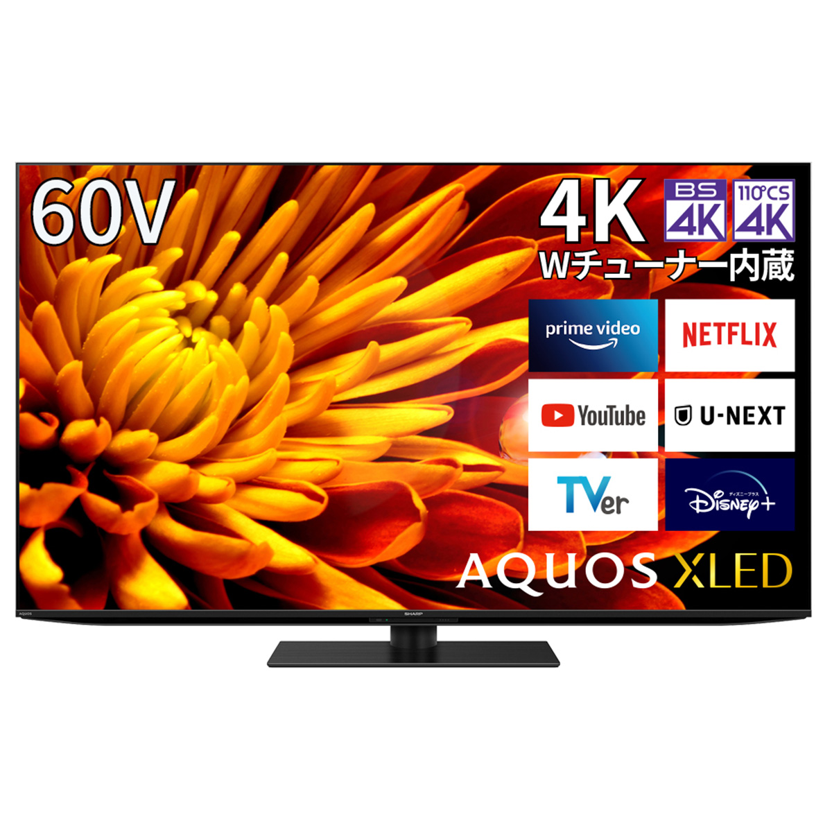 AQUOS 60V型4K液晶テレビ EP1 miniLED/HDR/N-Black/倍速/Google TV/ネット動画/HDMI2.1/外付HDD録画【大型商品（設置工事可）】