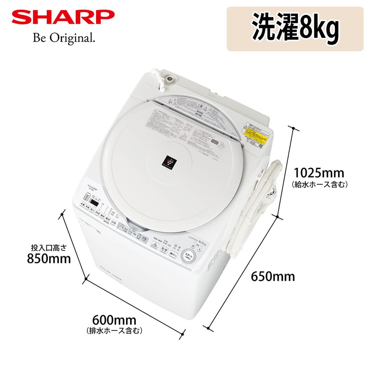 縦型洗濯乾燥機(洗濯8kg　乾燥4.5kg) ホワイト系【大型商品（設置工事可）】