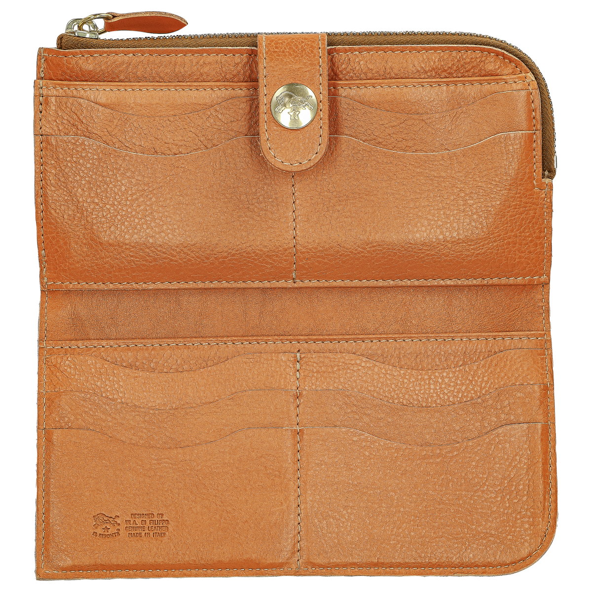 IL BISONTE イルビゾンテ 長財布 小銭入れ付き つまらなく ORANGE 