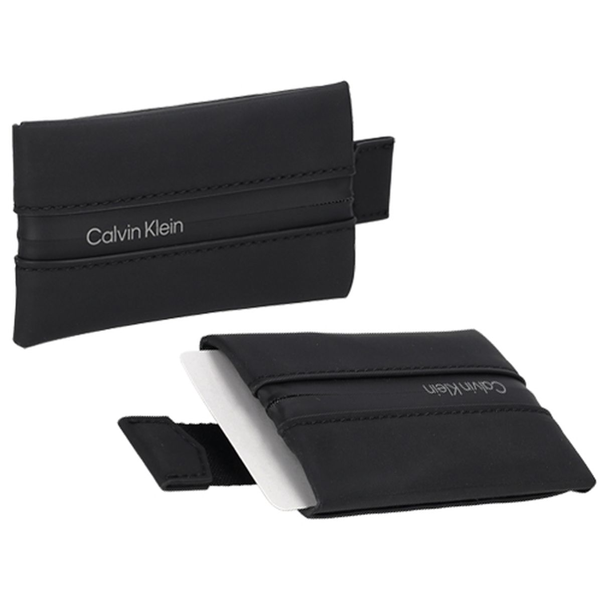 カルバンクライン カードケース CK Calvin Klein 名刺入れ パスケース レザー 本革 ブラック 二つ折り カードホルダー