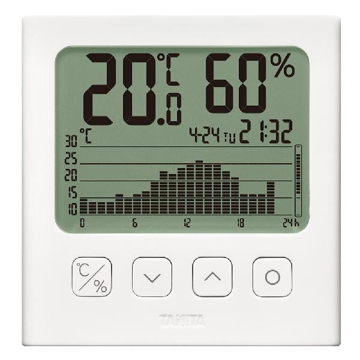 グラフ付きデジタル温湿度計 TT-581 ホワイト