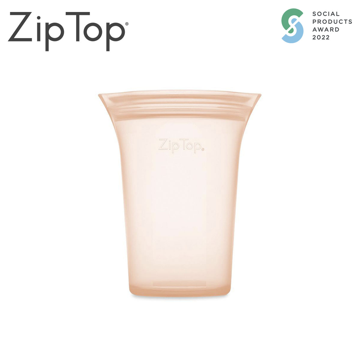ZipTop シリコン製保存容器 カップ M 473ml 食洗機対応 ピーチ