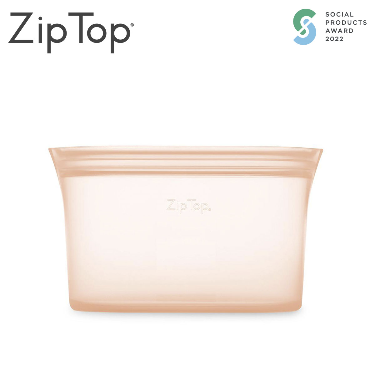 ZipTop シリコン製保存容器 ディッシュ L 946ml 食洗機対応 ピーチ