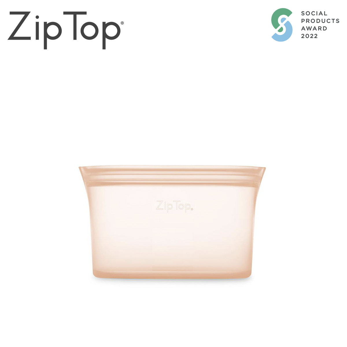 ZipTop シリコン製保存容器 ディッシュ S 473ml 食洗機対応 ピーチ