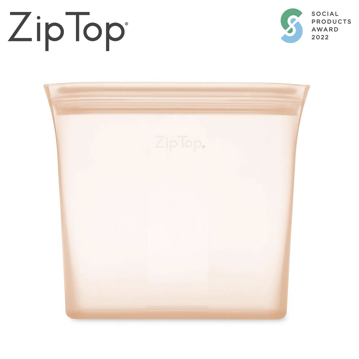 ZipTop シリコン製保存容器 バッグ サンドイッチ 710ml 食洗機対応 ピーチ