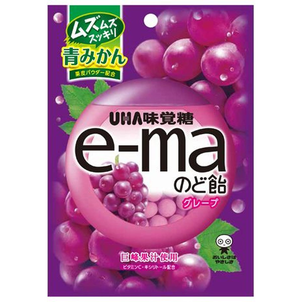【6個入リ】UHA味覚糖 ピピン e-maノド飴 袋 グレープ 50g
