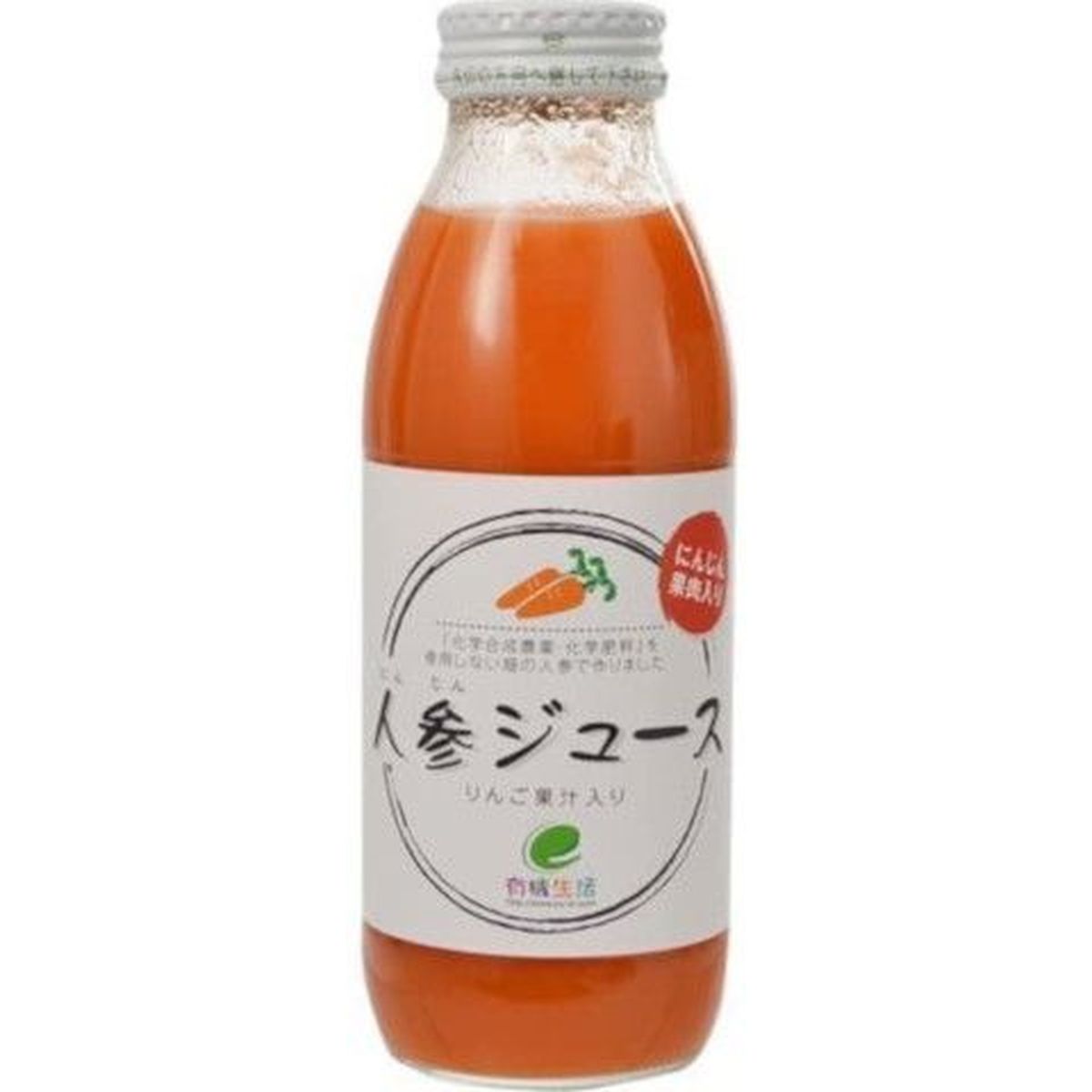 【12個入リ】イー･有機生活 人参ジュース リンゴ果汁入 瓶 350ml