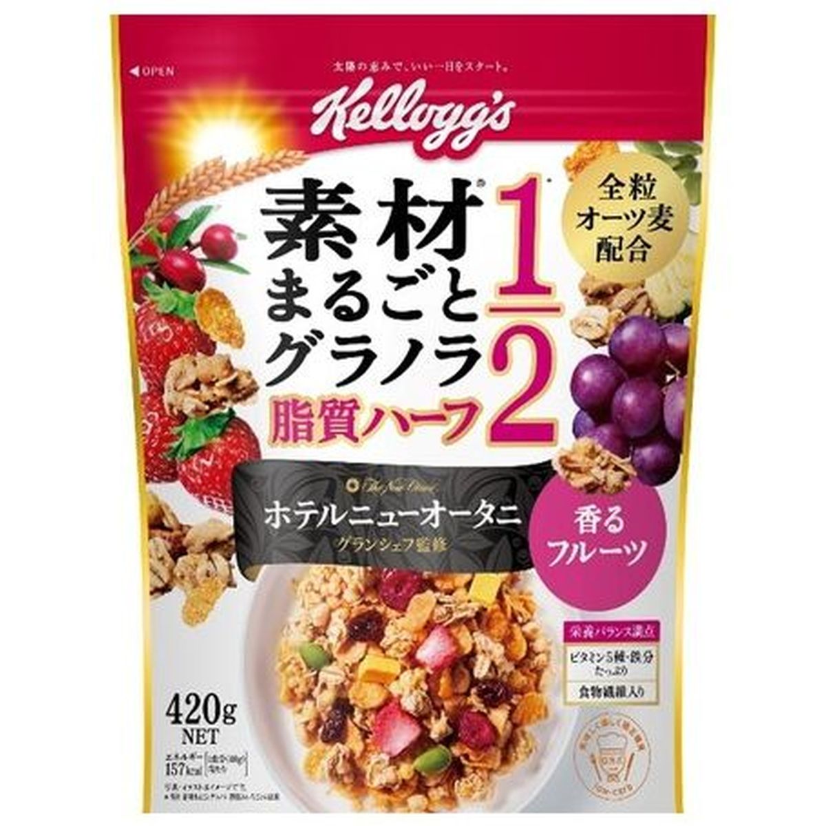 【6個入リ】日本ケロッグ 素材脂質ハーフ香ルフルーツ 420g
