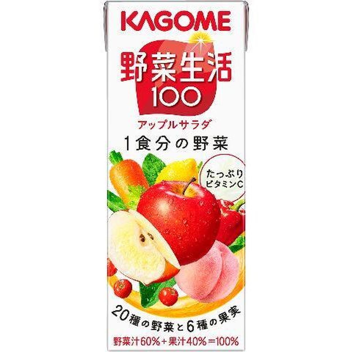 【12個入リ】カゴメ 野菜生活100アップルサラダ 紙 200ml