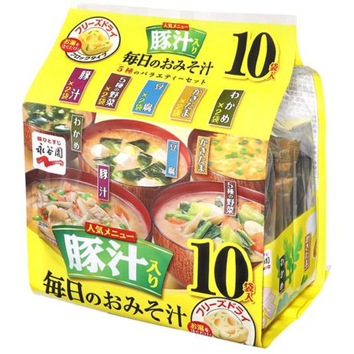 【4個入リ】永谷園 毎日ノオミソ汁 5種ノバラエティ 10袋