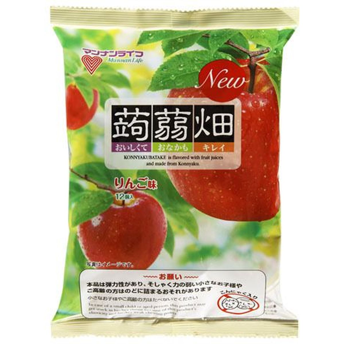 【12個入リ】マンナンライフ 蒟蒻畑 リンゴ味 25g