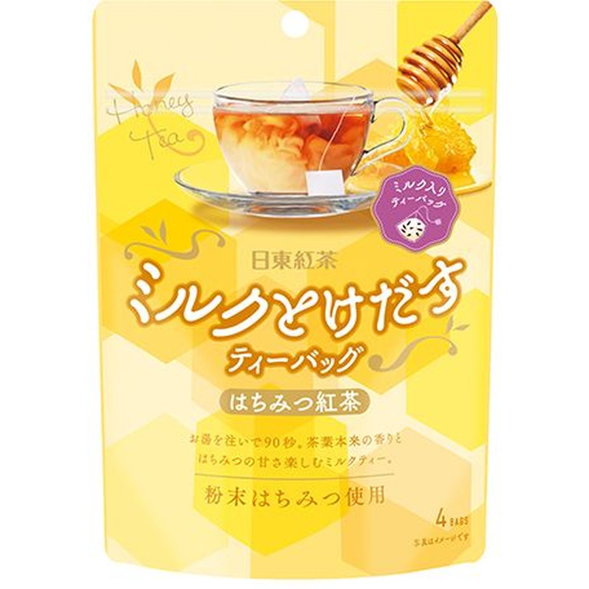 【6個入リ】日東紅茶 ミルクトケダスハチミツ紅茶ティーバッグ 7.2gX4