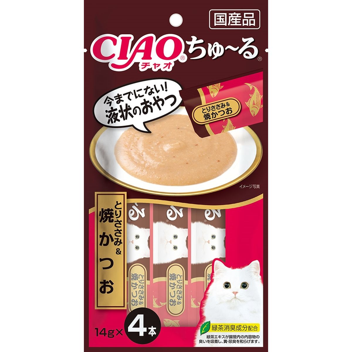 華麗 80g チャオ カツオ節入り 焼かつお いなば とろみ ささみ A-48 キャットフード