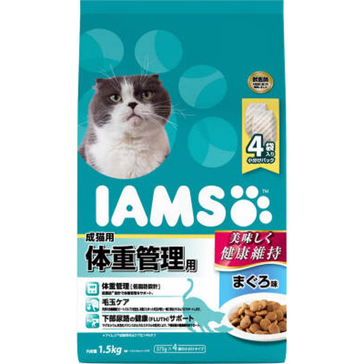 アイムス 成猫用 体重管理用 まぐろ味1.5kg×6袋