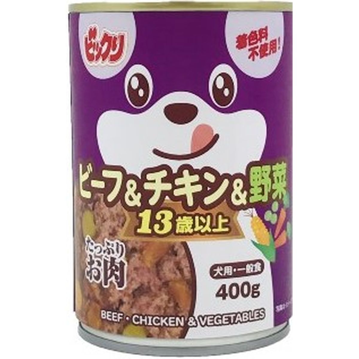 ビックリ 犬缶ビーフ＆チキン＆野菜 13歳以上 400g×24