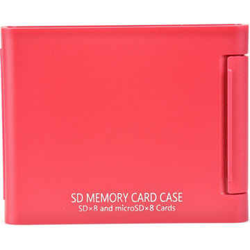 SDメモリーカードケースAS 8枚収納 レッド