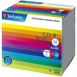CD-R 700MB 48x 20枚スリムケース ワイド印刷可