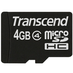 4GB microSDHCカード (CL4、NoBox & Adapter)