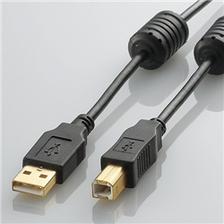 USB2.0ケーブル/フェライトコア付 ABタイプ/3.0m(ブラック)