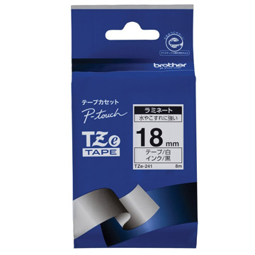 【純正】TZe-241 18mm(黒字/白)