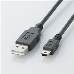 USB2.0ケーブル A-miniBタイプ/3.0m(ブラック)