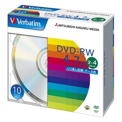 DVD-RW 4.7GB データ用 4X 10枚スリム シルバー