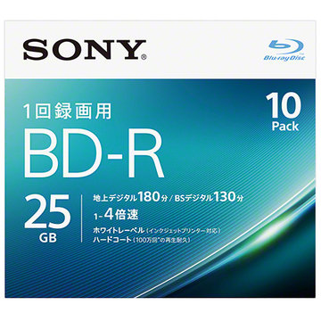 ビデオ用BD-R 25GB 4X プリンタブル 10P