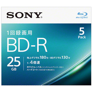 ビデオ用BD-R 25GB 4X プリンタブル 5P