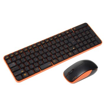ワイヤレスマウス&キーボードコンボ サイレント Black&Orange