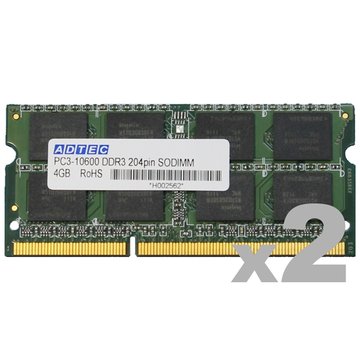 DDR3-1333 204pin SO-DIMM 4GB×2