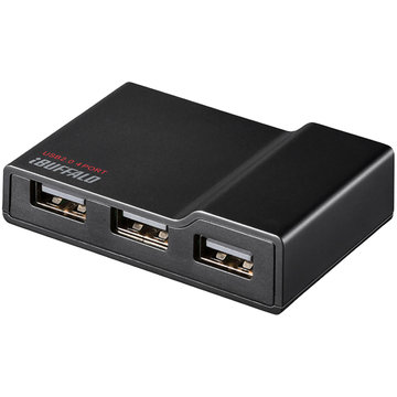 USB2.0 TV/PC対応セルフパワー4ポートハブ ブラック