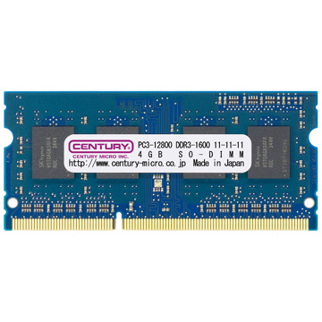 ノートPC用 PC3-12800/DDR3-1600 4GB SODIMM