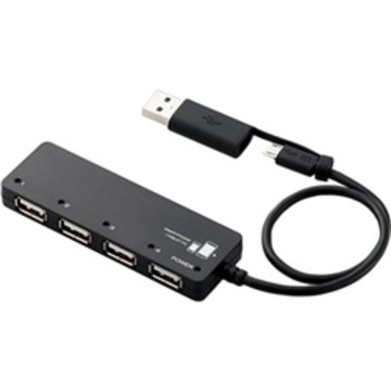 USBハブ/4ポート/バスパワー/ブラック