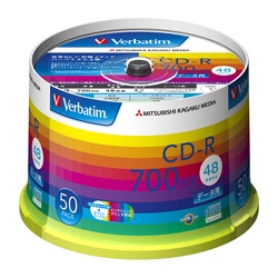Verbatim CD-R 700MB データ用 48x 50枚SP ワイド印刷可 SR80SP50V1