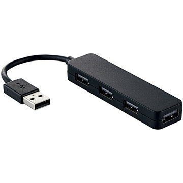 USB2.0ハブ/カラフル/バスパワー/4ポート/ブラック