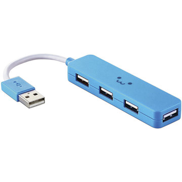 USB2.0ハブ/カラフル/バスパワー/4ポート/ブルー/FACE