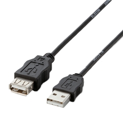 EU RoHS準拠USB延長ケーブル 2.0m(ブラック)