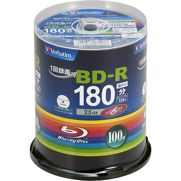 BD-R 130分 1-6x スピンドル100P ホワイト
