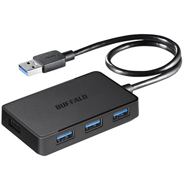 USB3.0バスパワーハブ 4ポート マグネット付 ブラック
