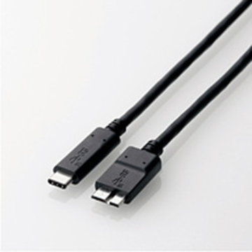 USB3.1ケーブル/Gen2/C-microB/3A/0.5m/ブラック
