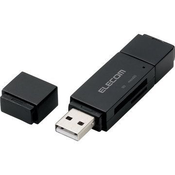 メモリリーダライタ/microB+USB A/SD+microSD/ブラック
