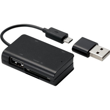 メモリリーダライタ/SD+microSD+USB Aメス/ブラック