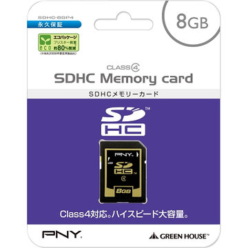 SDHCカード 8GB Class4 永久保証