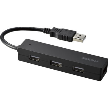 USB2.0ハブ 4ポート 簡易パッケージ ブラック